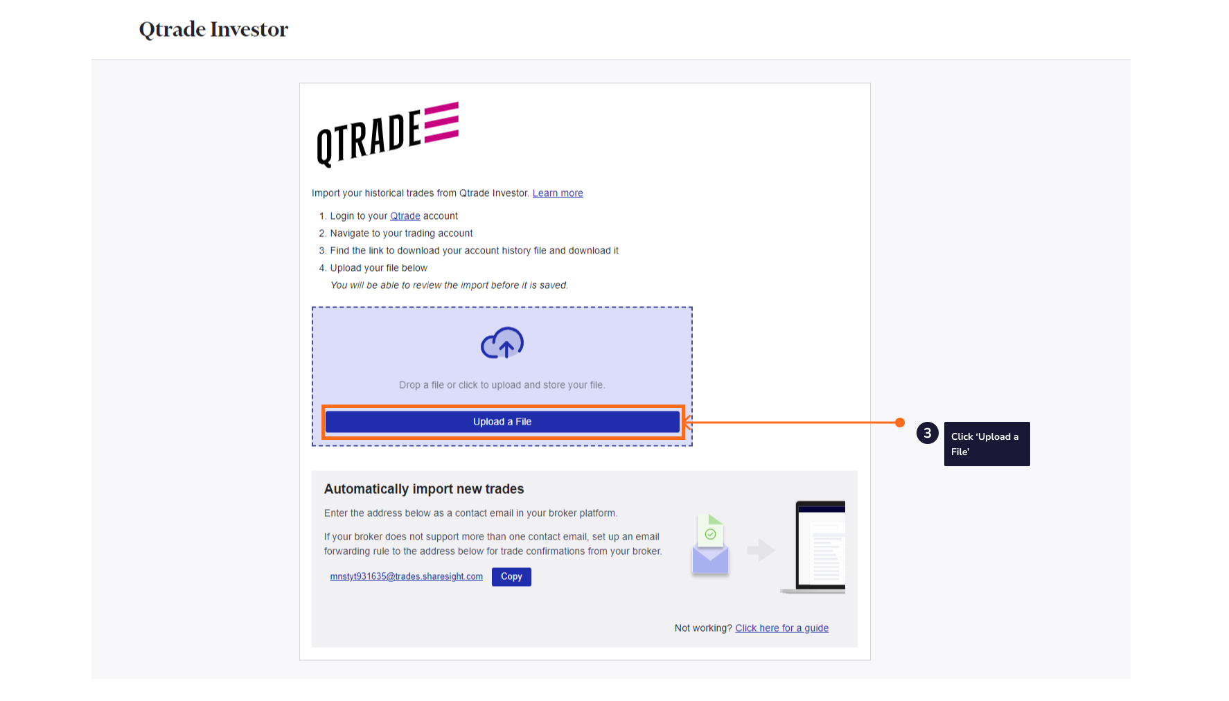 Q trade upload a file 
