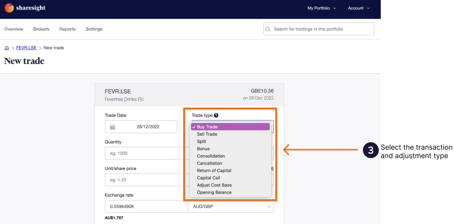 Add trades manually - 2