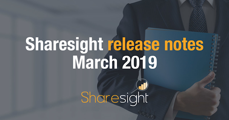 Sharesight Release Notes March 2019