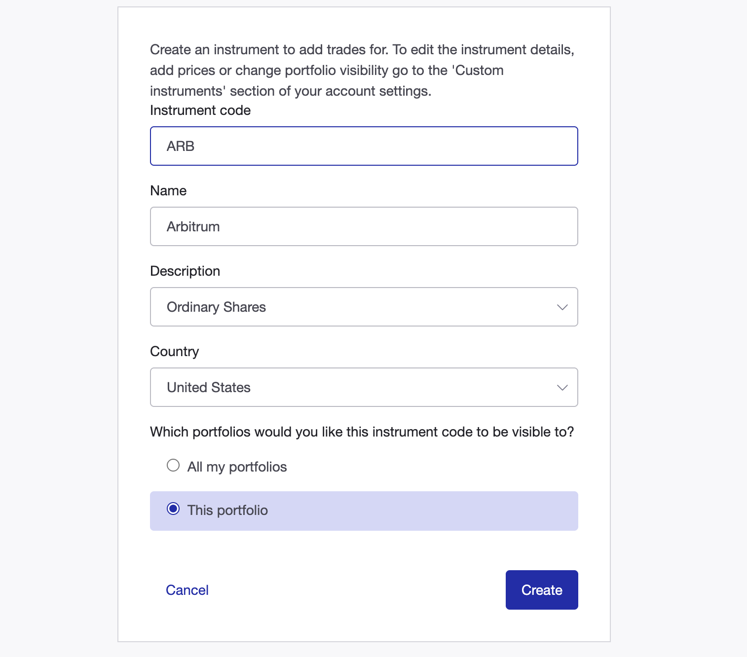Tracking crypto custom investments