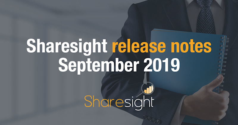 Release Notes September 2019