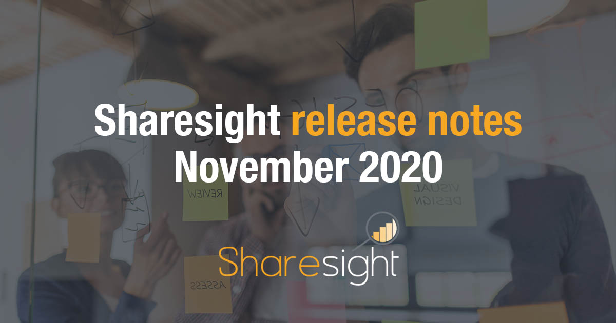 Release Notes Nov 2020