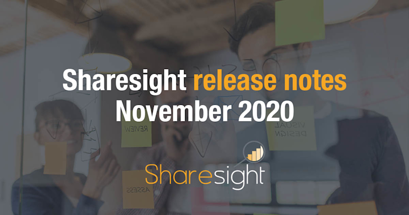 Release Notes Nov 2020