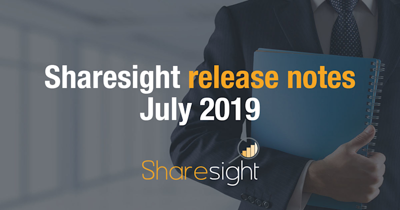 Sharesight release notes - July 2019