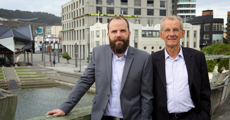 Featured - Sharesight - Scott Ryburn & Tony Ryburn outside NZX 2017