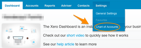 Xero - chart of accounts