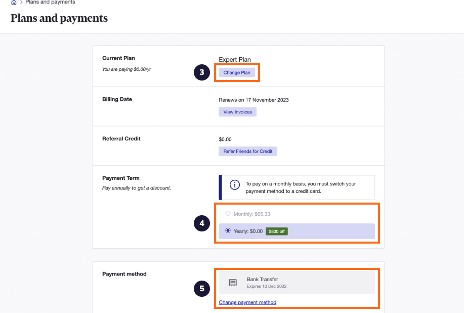 update billing details - 3