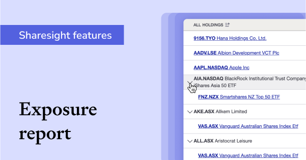 Sharesight exposure report