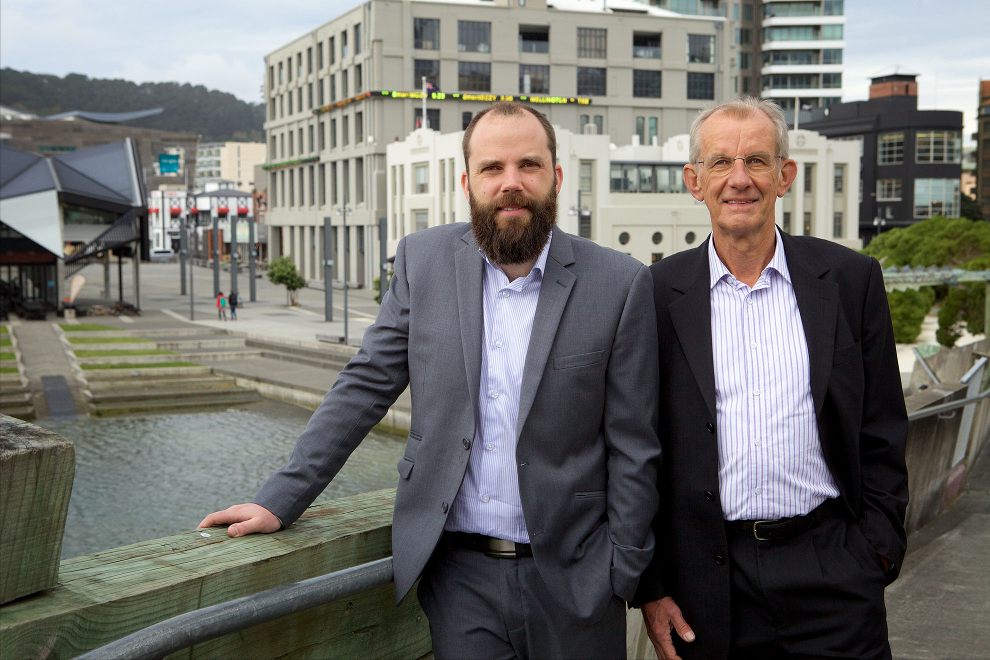 Scott Ryburn Tony Ryburn outside NZX 2017