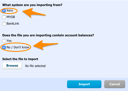 Xero - import data