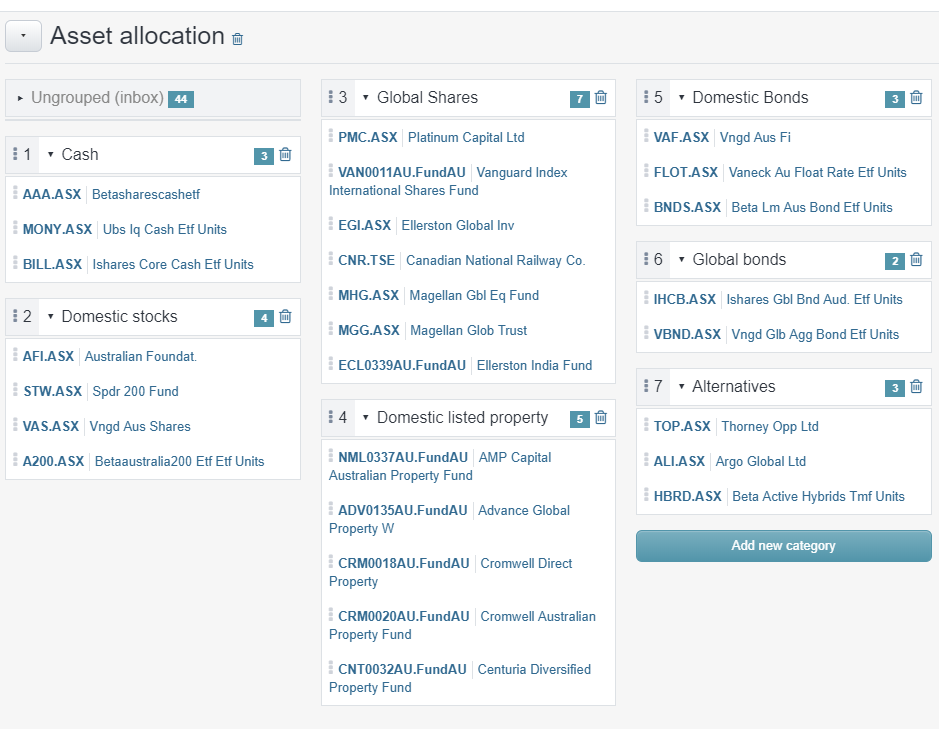 Sharesight custom groups