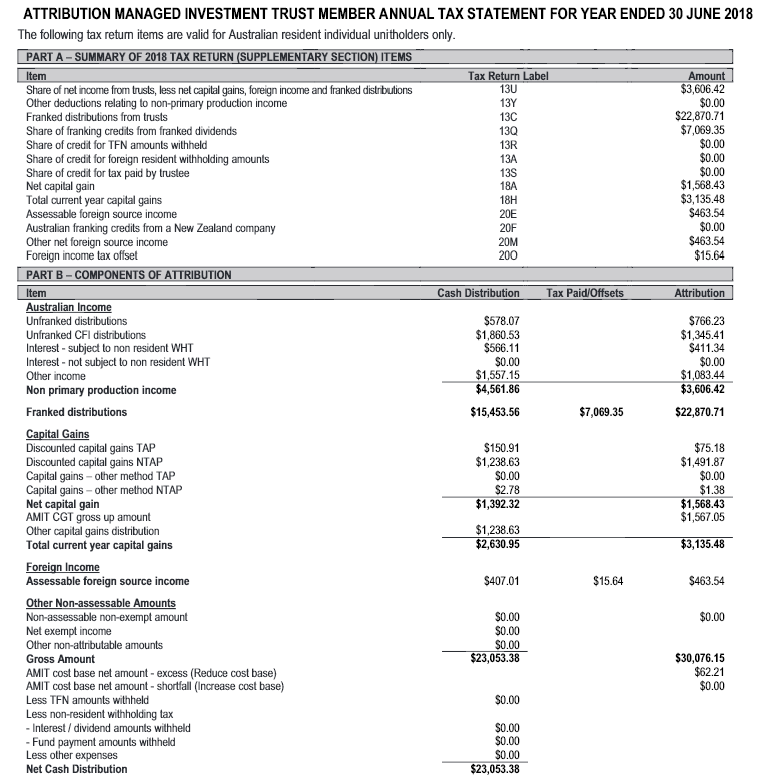 VAS tax statement for forum