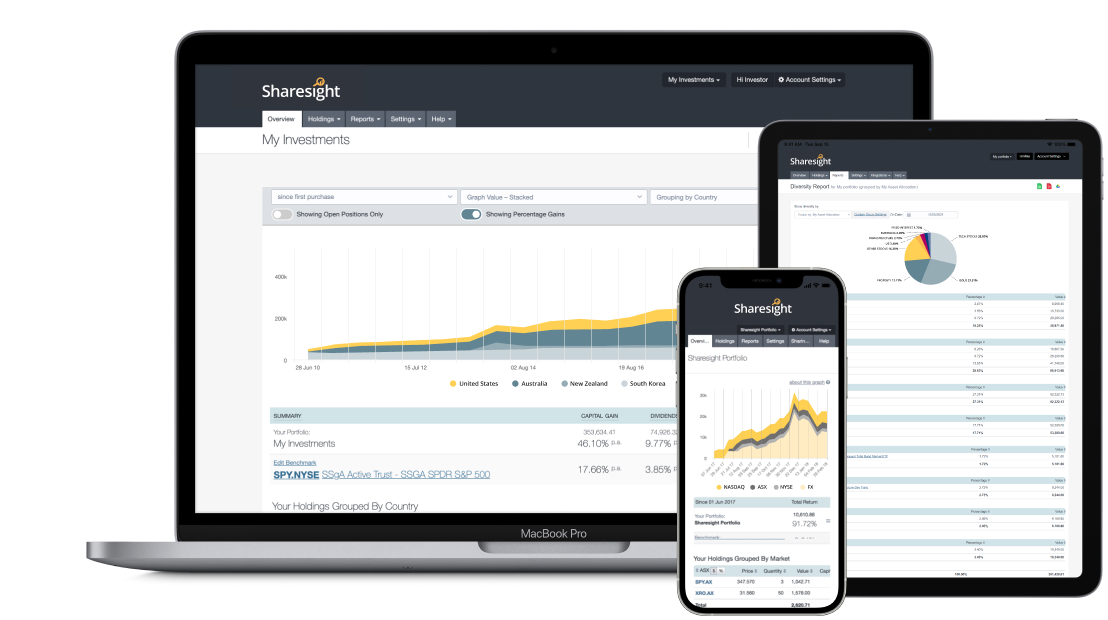 Sharesight global investment portfolio tracker
