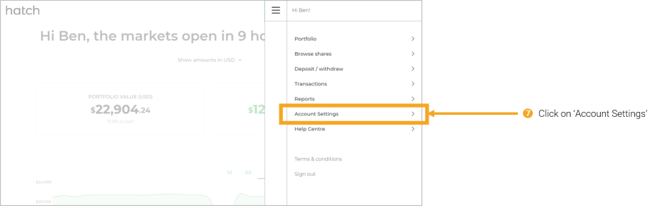 7 - Click on ‘Account Settings’