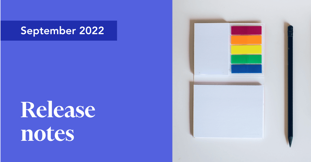 Release notes-September 2022