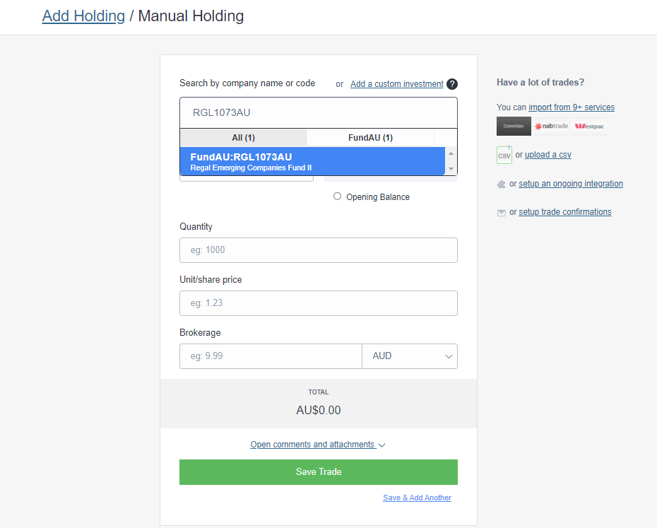 track managed funds AU