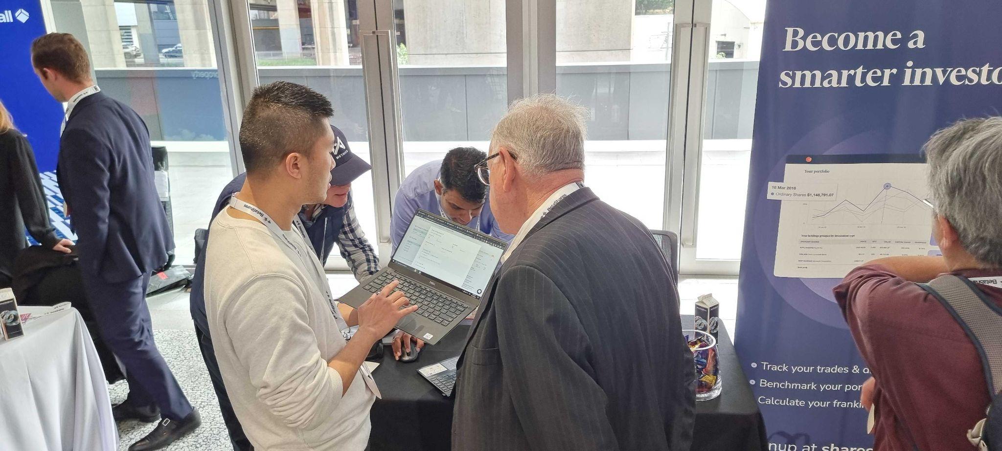 Sharesight booth at Morningstar investor conference