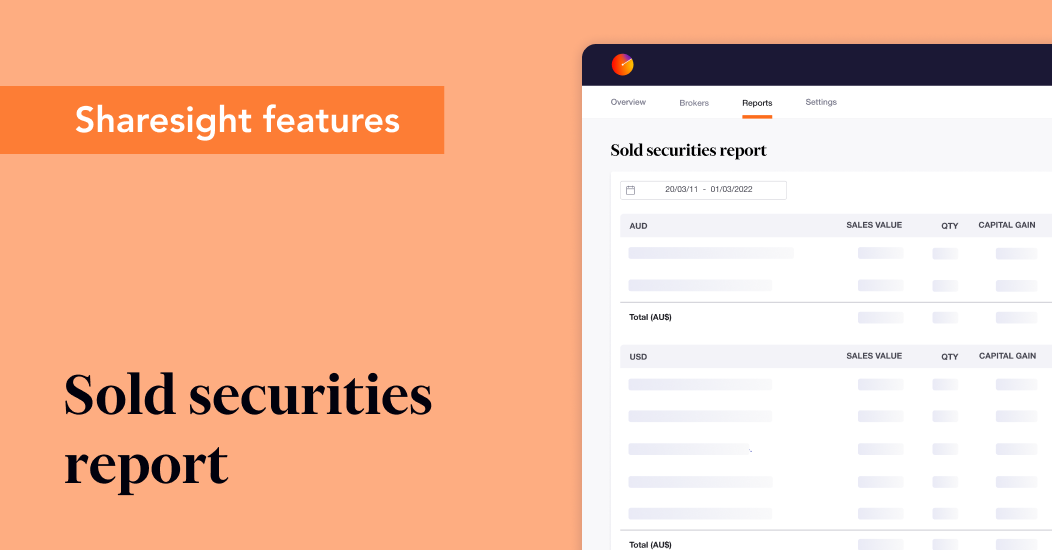 Sold securities report