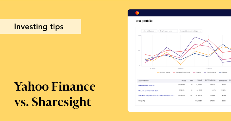 Yahoo Finance vs. Sharesight-1