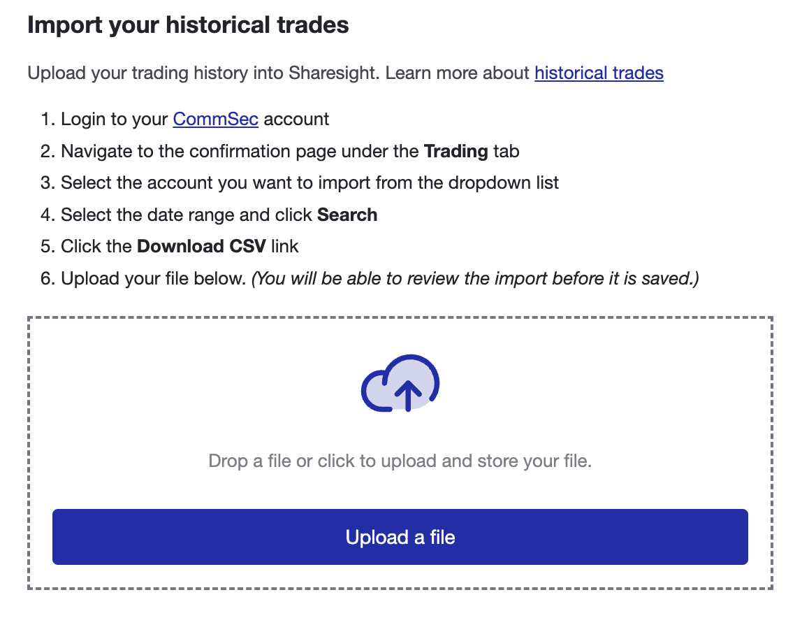 Sharesight broker with custom CSV support