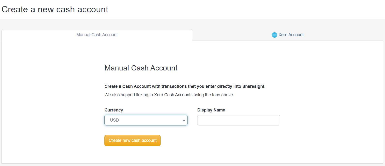 Sharesight link a cash account 1