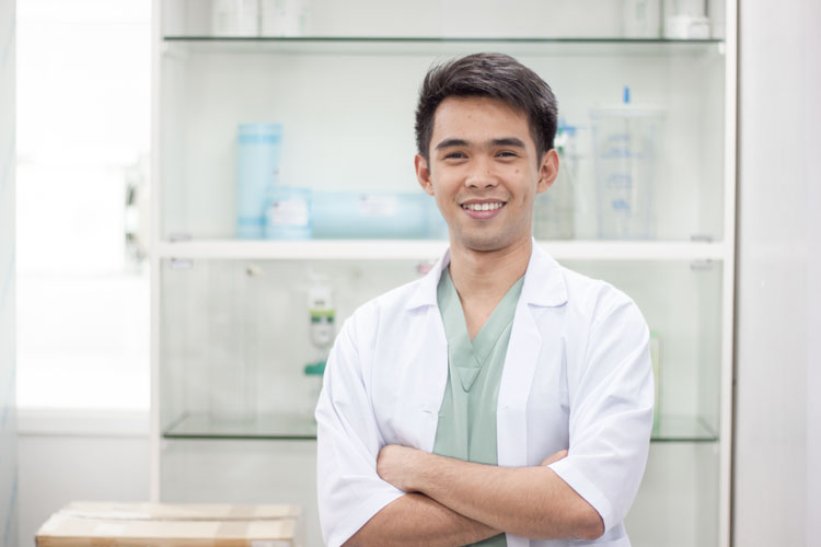 Nurse confidently smiling