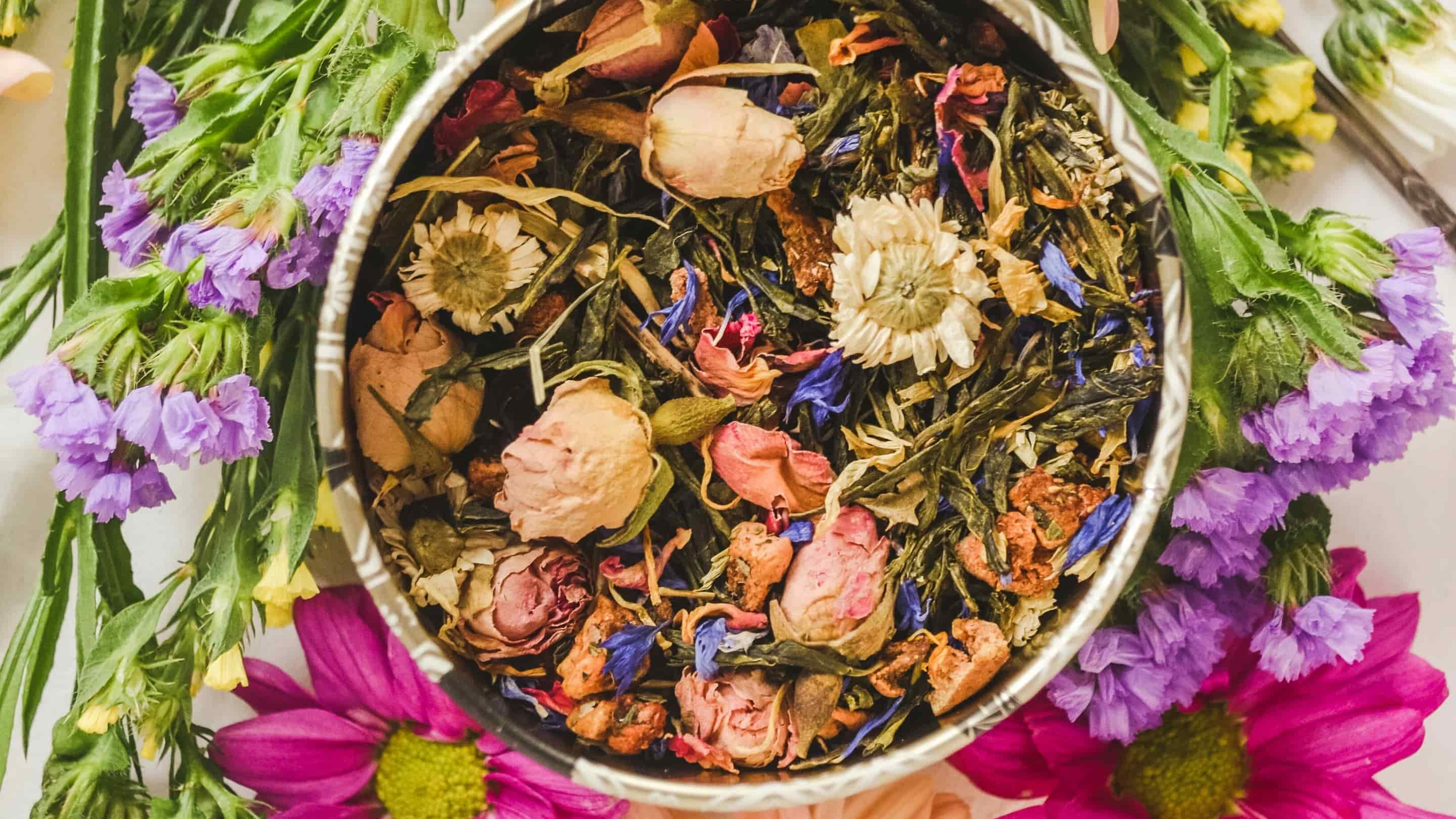 bowl of dried flowers
