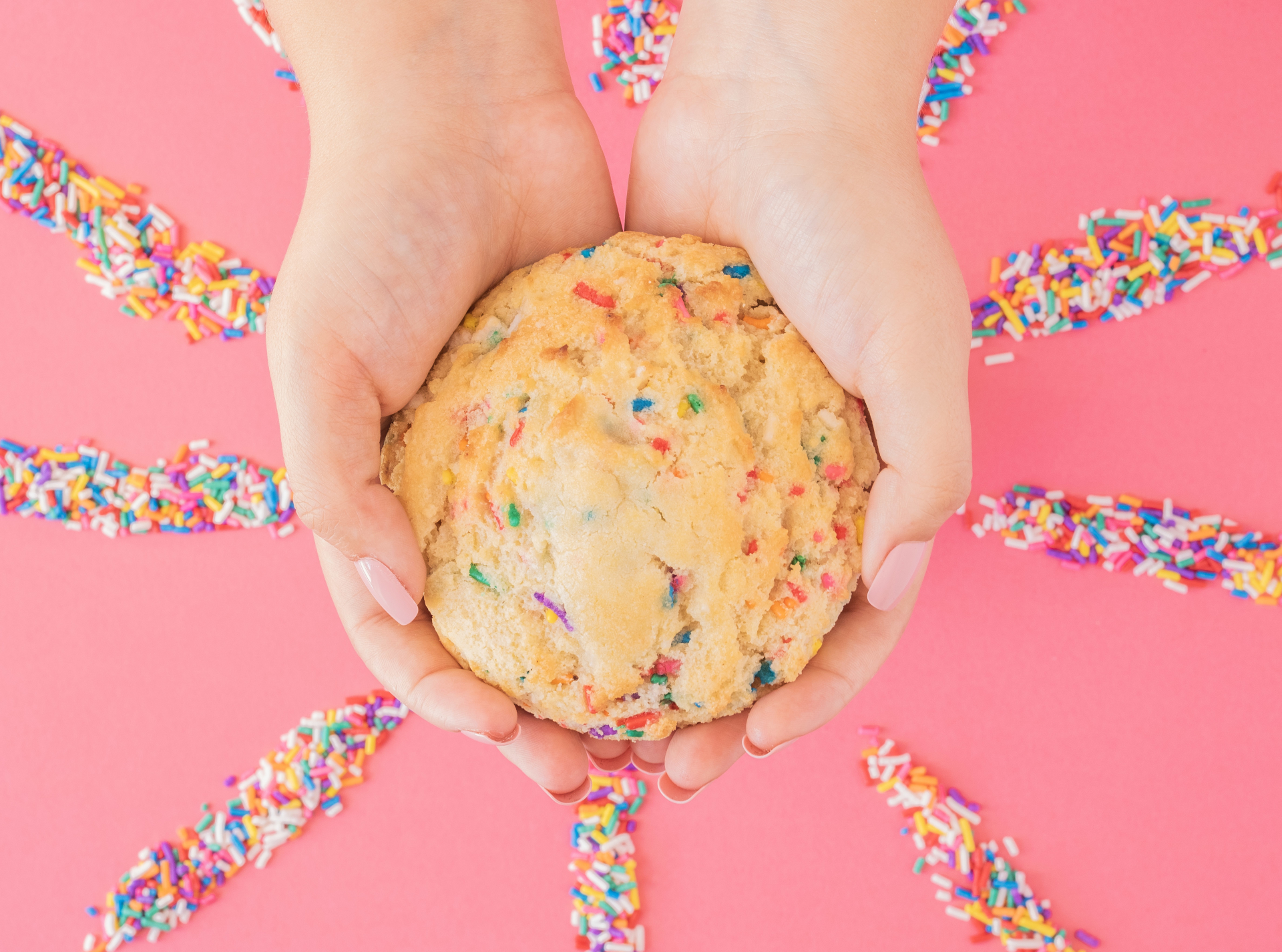 Cookies against yellow background