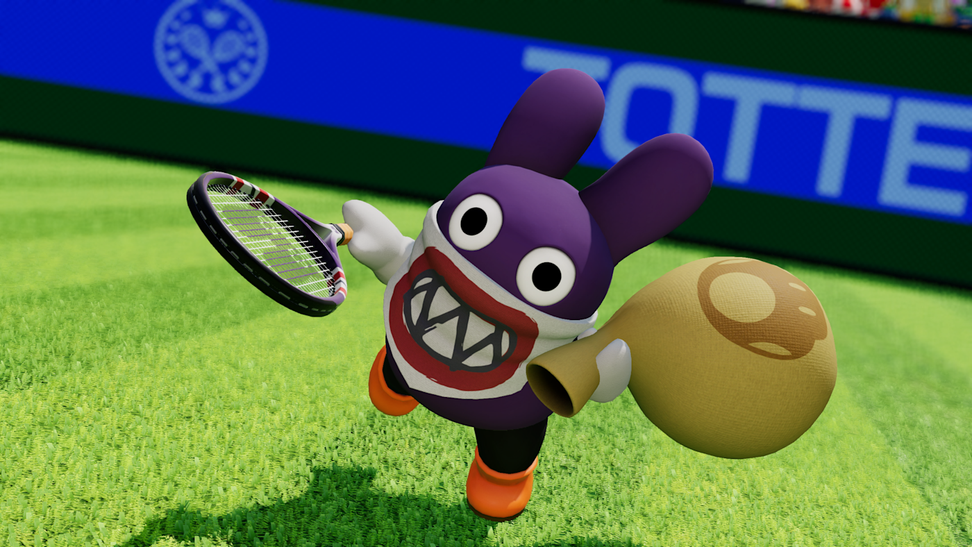 偷天兔在球場上高速奔馳的瞬間