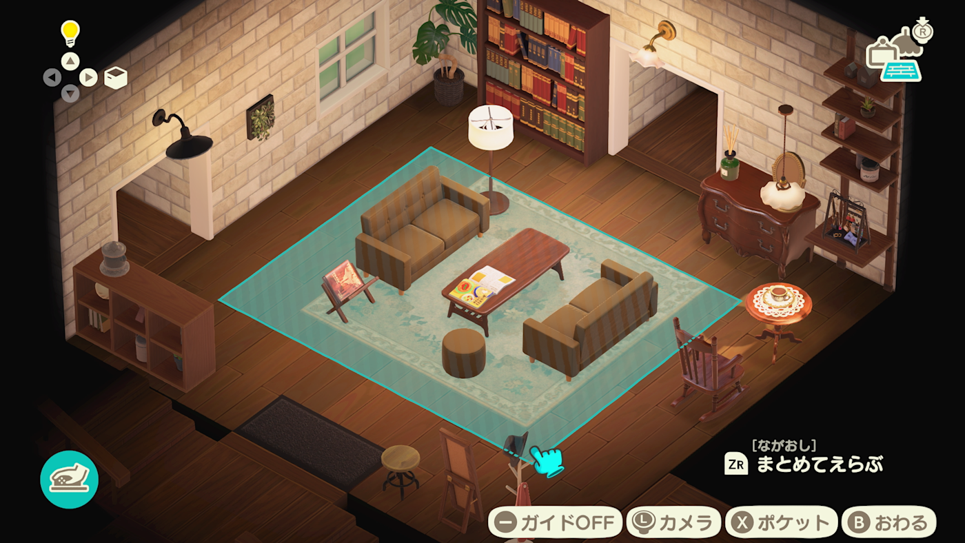 玩家使用 Joy-Con 2 的滑鼠功能，更直觀地布置房間內的家具。