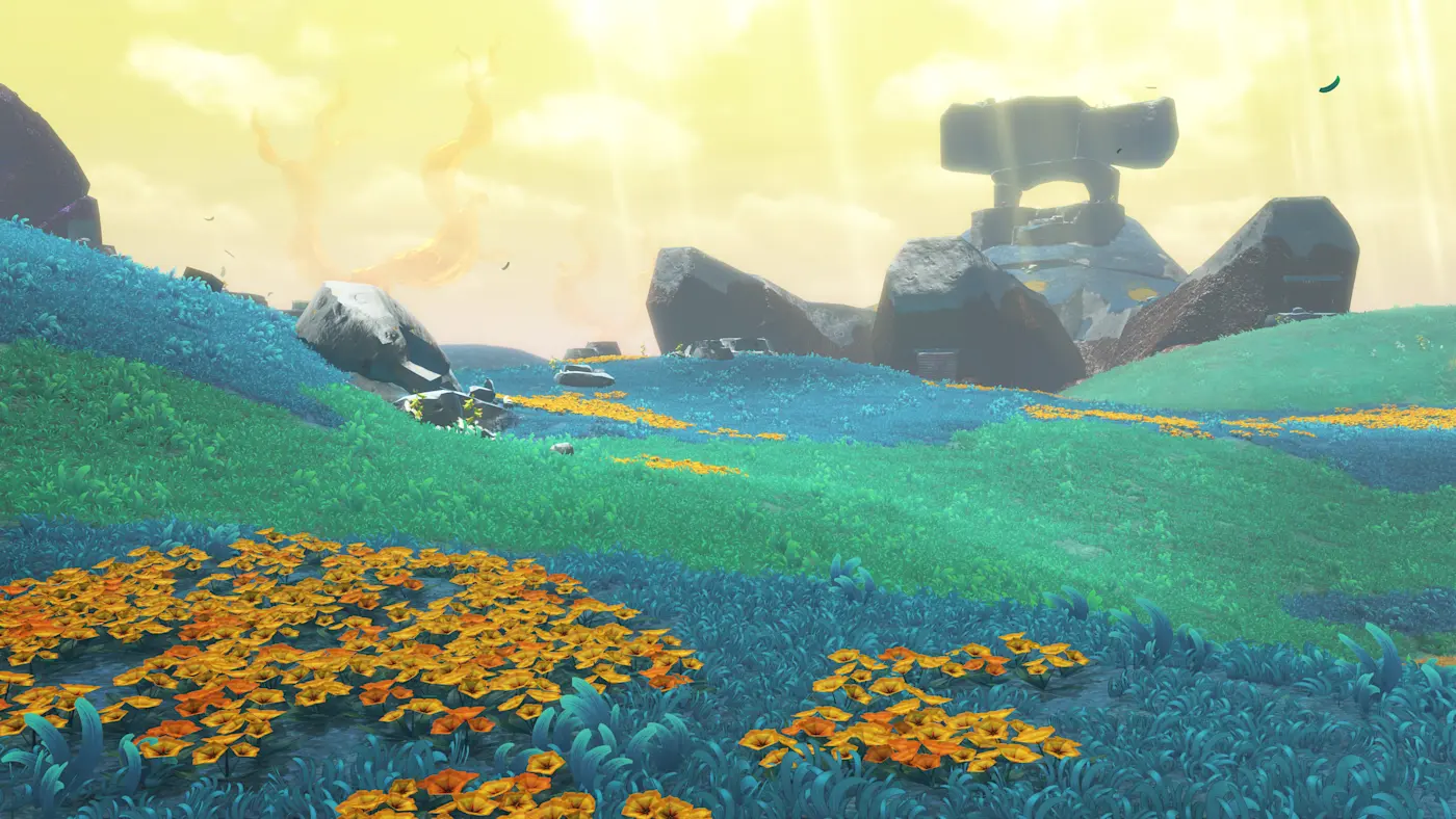 遊戲中的草原關卡場景