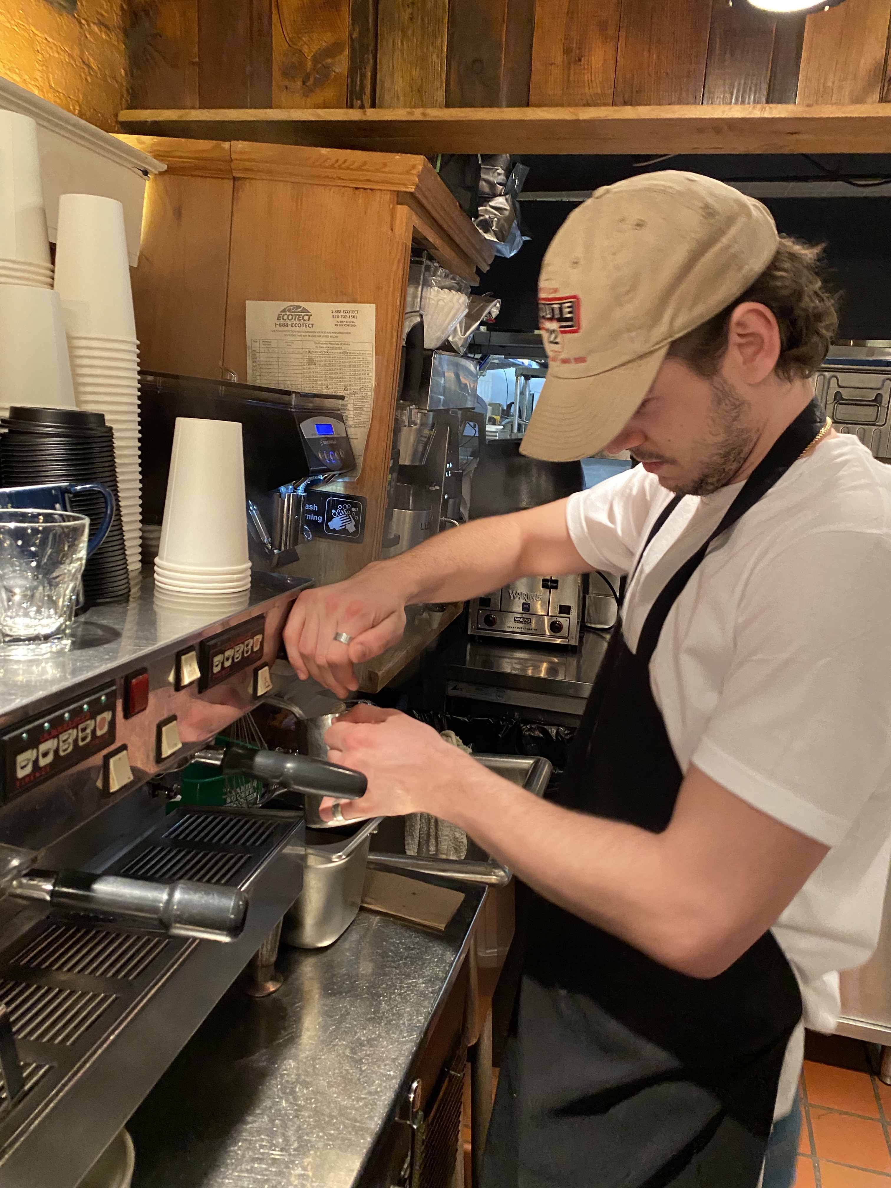 11th St. Cafe - Enzo making latte
