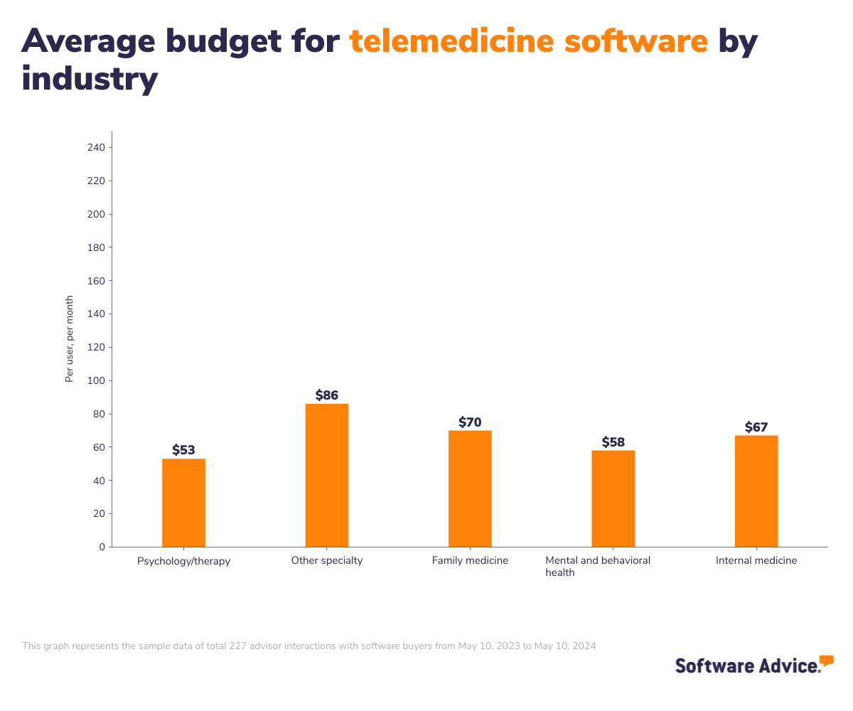 Average budget for telemedicine software