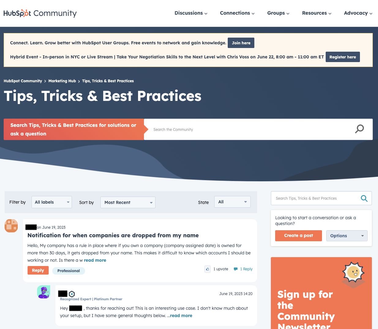 HubSpot’s Tips, Tricks & Best Practices community forum