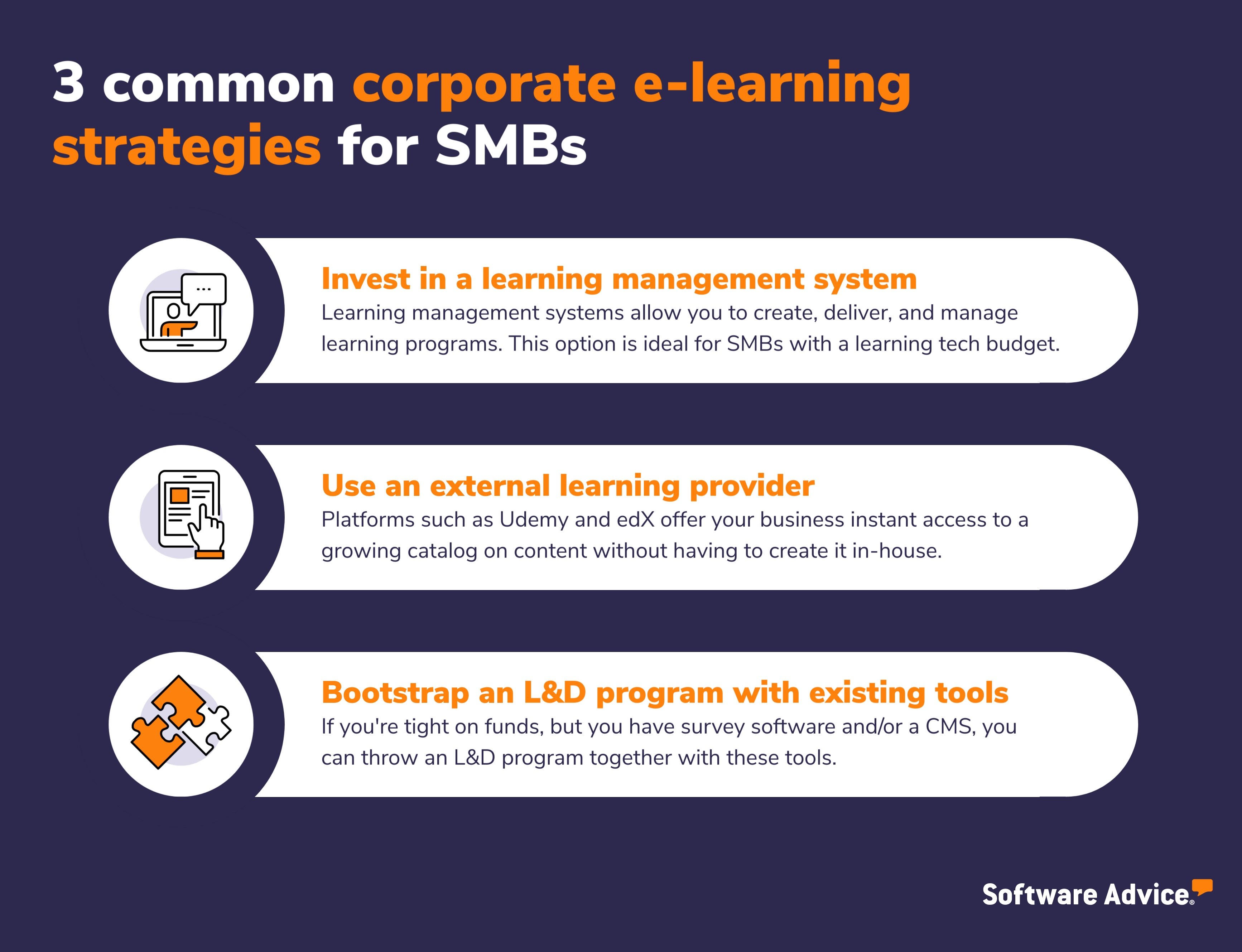 3 common corporate e-learning strategies for SMBs