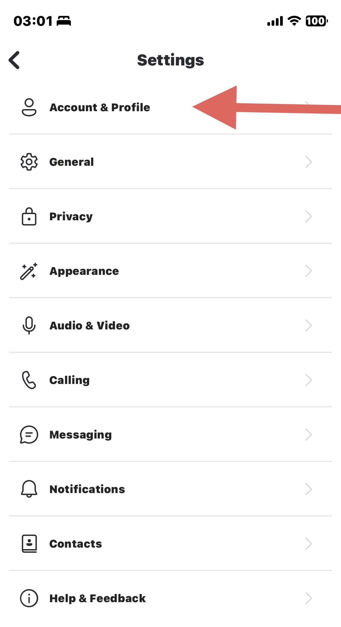 Click “Account & Profile” screenshot