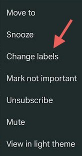Click change labels in menu