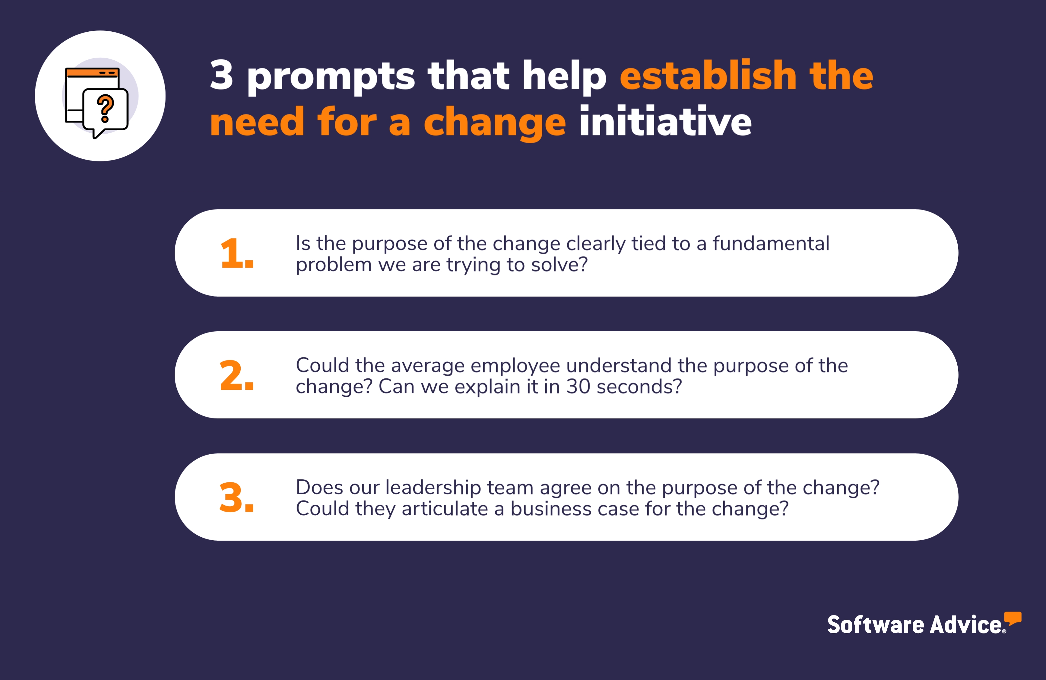 3 prompts that help establish the need for a change initiative