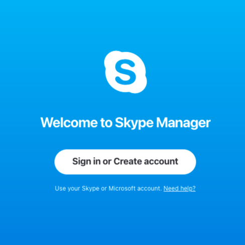 Sign in to your Skype Manager account screenshot