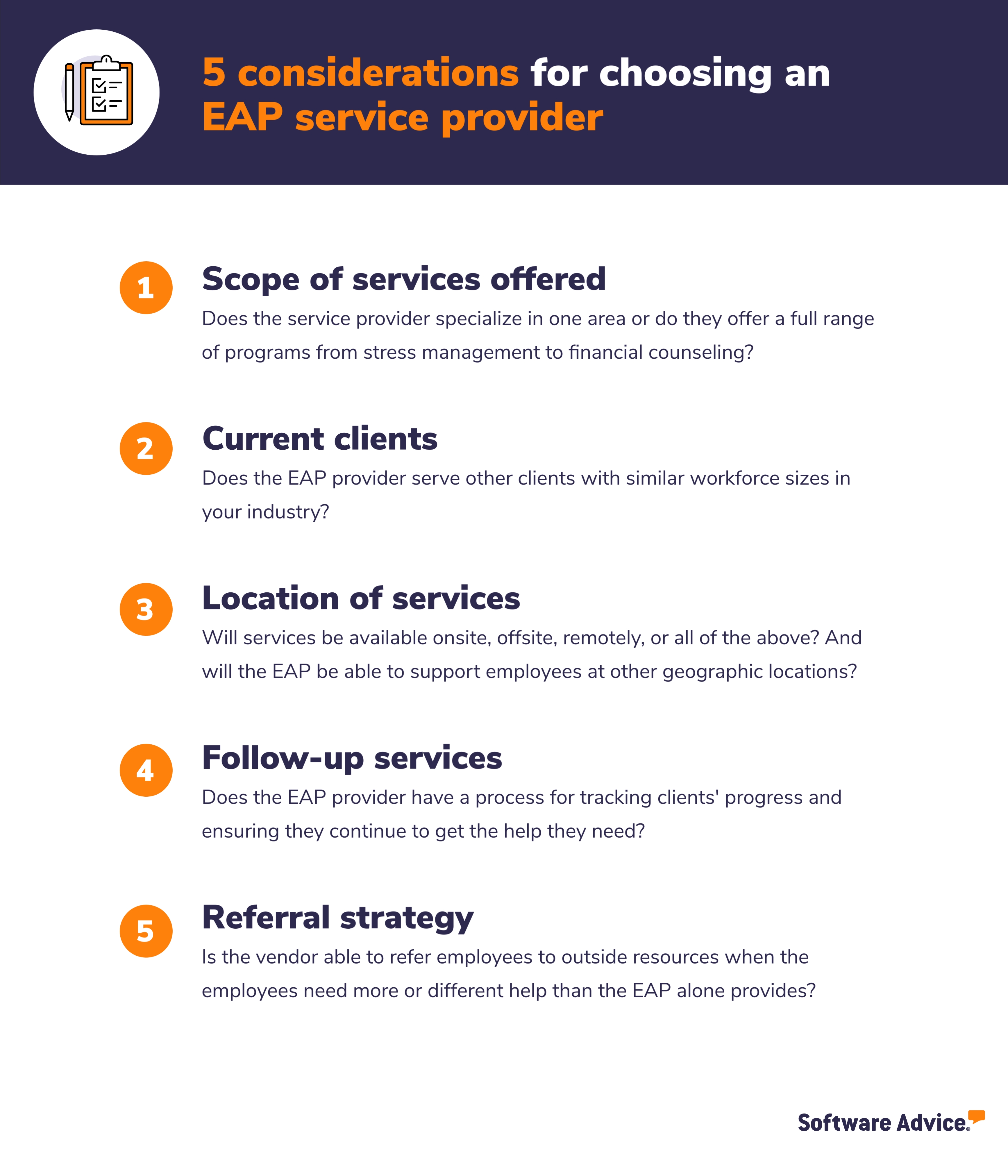 5 considerations for choosing an EAP service provider graphic