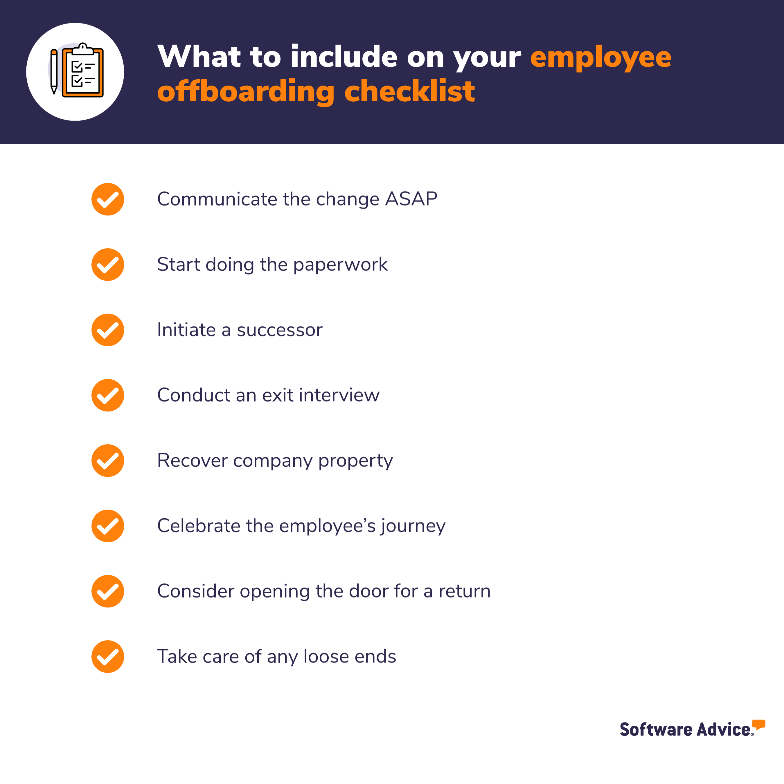 SA graphic: What to include on your employee offboarding checklist