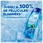 Infographique: flacon de shampoing Head&Shoulders - SUB-ZERO FEEL JUSQU'A 100% DE PELLICULES ELIMINEES; *PELLICULES VISIBLES AVEC USAGE REGULIER