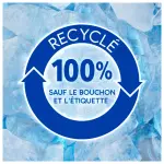 Infographique: 100% RECYCLE; SAUF LE BOUCHON ET L'ETIQUETTE