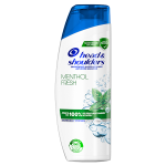 bouteille de shampooing blanche avec feuilles de menthe verte