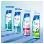 Infographique: shampoings Head&Shoulders ANTI-PELLICULES DEEP CLEANSE - WITH PEPERMINT - itchy prevention; WITH SEA MINERALS - scalp detox; WITH GRAPEFRUIT - gentle purification; WITH CITRUS - oil control
