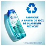 Infographique: FABRIQUE A PARTIR DE 100% DE PLASTIQUE RECYCLE*; *A L'EXCEPTION DU BOUCHON ET SELON LES INSTALLATIONS DE RECYCLAGE