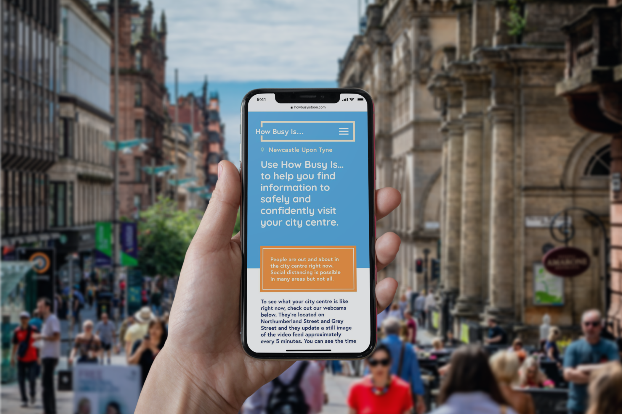 HBIT being used on mobile in Newcastle City Centre
