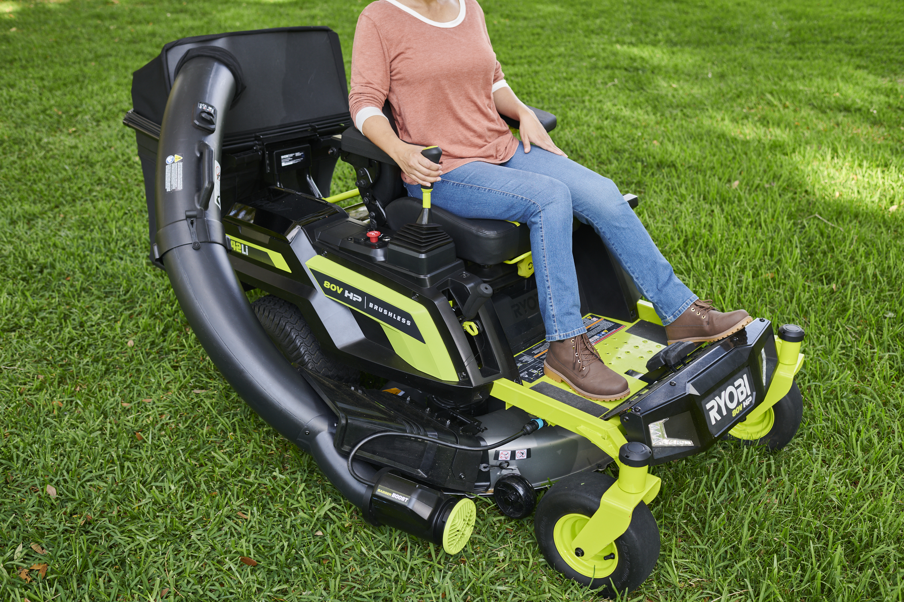 80V HP BRUSHLESS 42" LITHIUM ELECTRIC ZERO TURN RIDING MOWER | RYOBI Tools