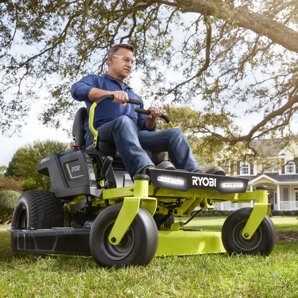 Product Features Image for 100 AH 42" Zero Turn Electric Riding Mower.
