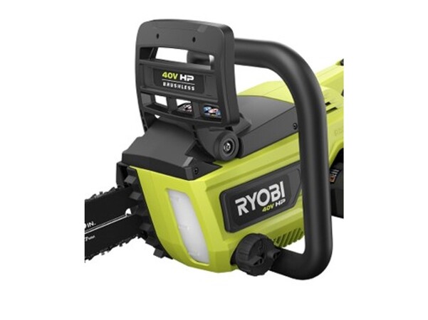 Product Features Image for 40V HP 18" Brushless Chainsaw with 5.0 Ah Battery and Charger.